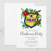 Police Shield with Poinsettia Merry Christmas  Kaart (Voorkant / Achterkant)