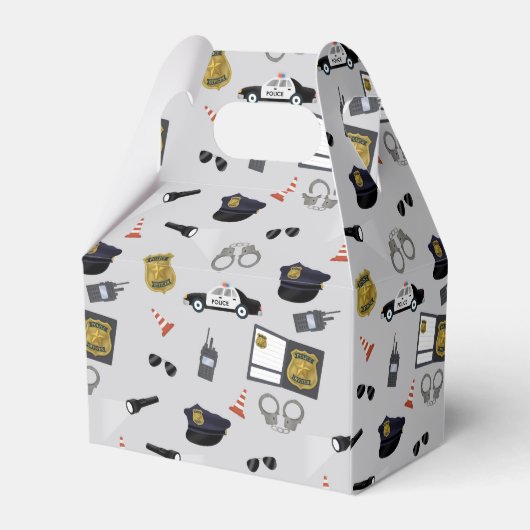 Police Themed Policeman Cop Birthday Bedankdoosjes (Achterkant)