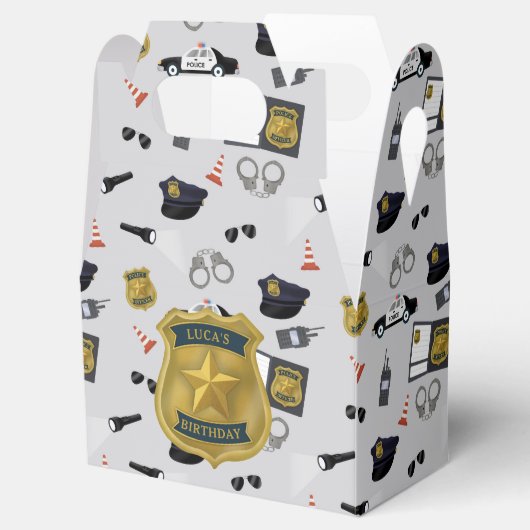 Police Themed Policeman Cop Birthday Bedankdoosjes (Geopend)