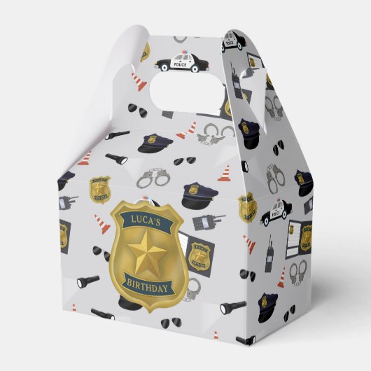 Police Themed Policeman Cop Birthday Bedankdoosjes (Voorkant Zijde)