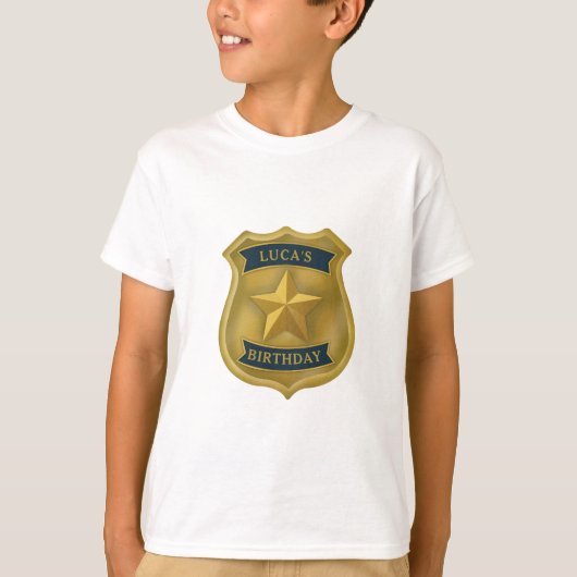Police Themed Policeman Cop Birthday Boy T-shirt (Voorkant)