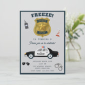 Police Themed Policeman Cop Birthday Party Kaart (Staand voorkant)