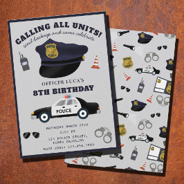 Police Themed Policeman Cop Birthday Party Kaart
