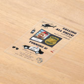 Police Themed Policeman Cop Birthday Photo Acryl Uitnodigingen (Laagn)