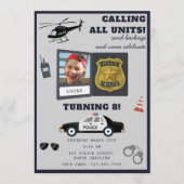 Police Themed Policeman Cop Birthday Photo Kaart (Voorkant)