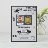 Police Themed Policeman Cop Birthday Photo Kaart (Staand voorkant)