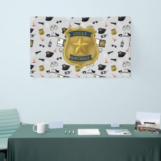 Police Themed Policeman Cop Birthday Spandoek (Beurs)