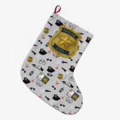 Police Themed Policeman Cop Officer Name Grote Kerstsok (Voorkant (Hangend))