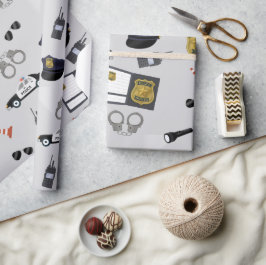 Police Themed Policeman Cop Pattern Cadeaupapier