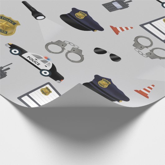 Police Themed Policeman Cop Pattern Cadeaupapier (Hoek)