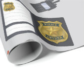 Police Themed Policeman Cop Pattern Cadeaupapier (Rol Hoek)