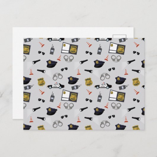 Police Themed Policeman Cop Pattern Feestdagenkaart (Voorkant / Achterkant)