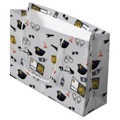 Police Themed Policeman Cop Pattern Groot Cadeauzakje (Voorkant Gekanteld)