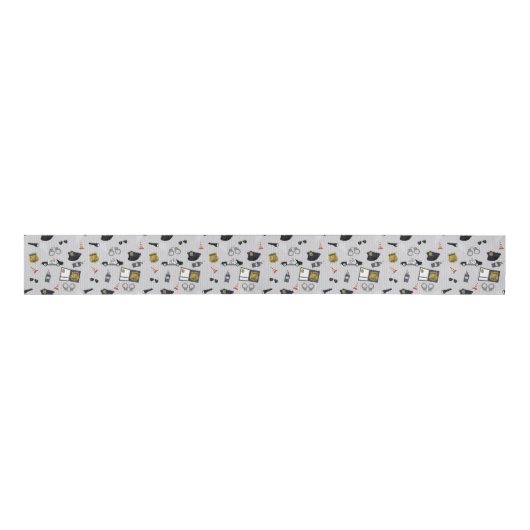 Police Themed Policeman Cop Pattern Grosgrain Lint (Voorkant)