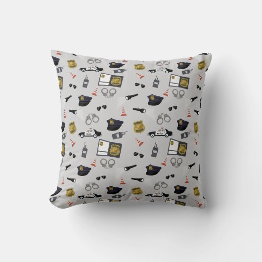 Police Themed Policeman Cop Pattern Kussen (Voorkant)