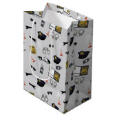 Police Themed Policeman Cop Pattern Medium Cadeauzakje (Voorkant Gekanteld)