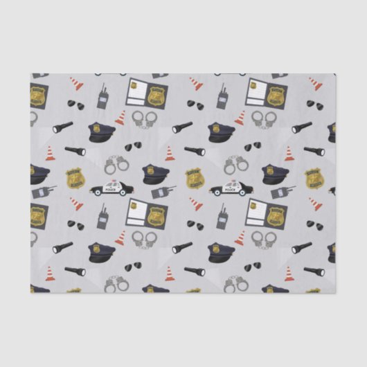 Police Themed Policeman Cop Pattern Tissuepapier (Voorkant)