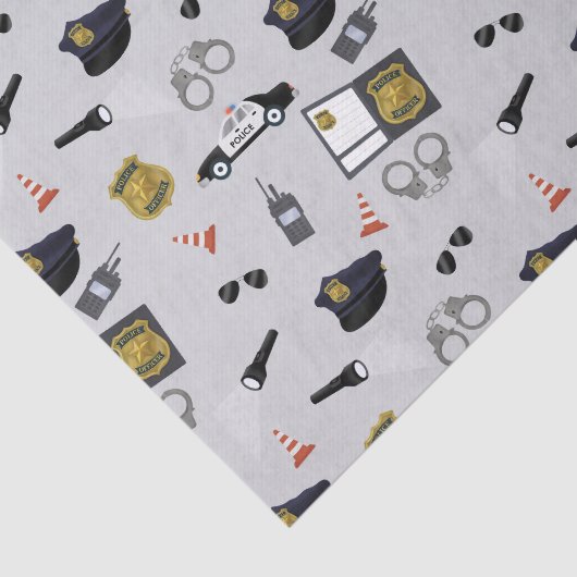 Police Themed Policeman Cop Pattern Tissuepapier (Detail)