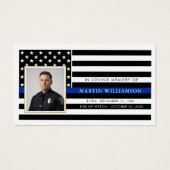 Police Thin Blue Line Flag Sympathy Prayer Card Visitekaartje (Voorkant)