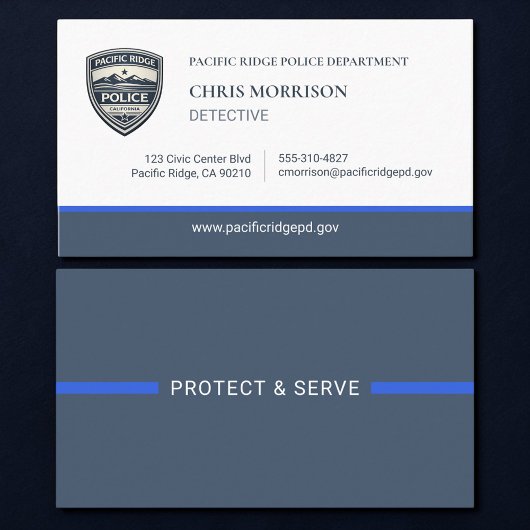 Police Thin Blue Line Logo Business Card Visitekaartje