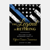 Police Thin Blue Line Retirement Party Welcome Acryl Bord (Voorkant)