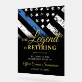 Police Thin Blue Line Retirement Party Welcome Acryl Bord (Hoek)