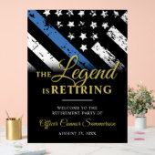 Police Thin Blue Line Retirement Party Welcome Acryl Bord (Huwelijk)
