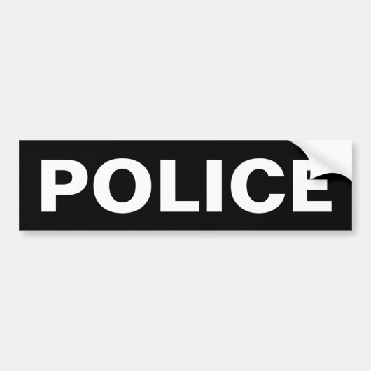 POLICE - White Logo Emblem Bumpersticker (Voorkant)