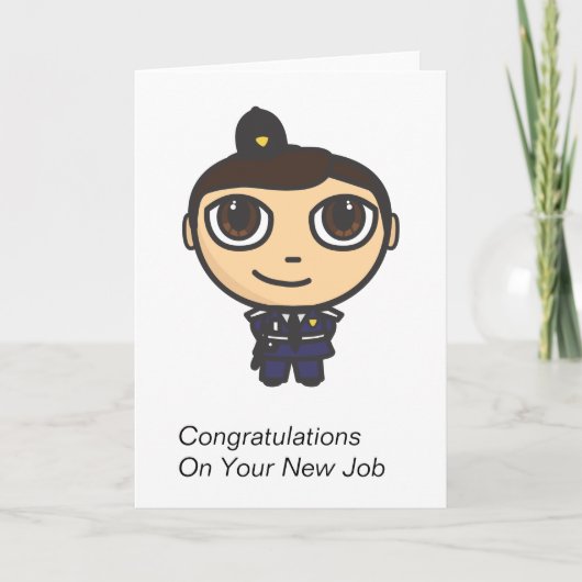 Policeman Cartoon Character Felicitaties Kaart (Voorkant)