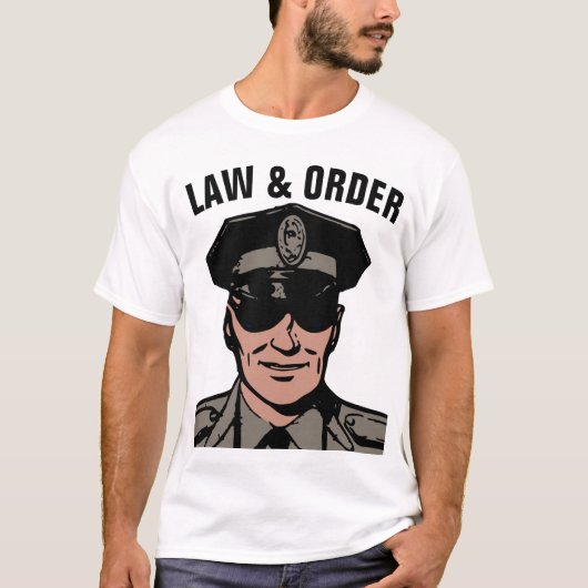 POLICEMAN COP WET & ORDER T-SHIRS T-SHIRT (Voorkant)