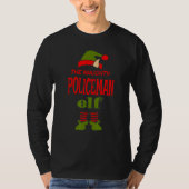 Policeman Elf Naughty Christmas Matching Pajama Pa T-shirt (Voorkant)
