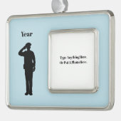 Policeman Foto kerstversiering Verzilverd Omlijst Ornament (Links)