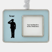 Policeman Foto kerstversiering Verzilverd Omlijst Ornament (Voorkant)