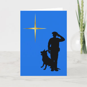 Policeman K-9 Dog Silhouette-kerstkaart Kaart