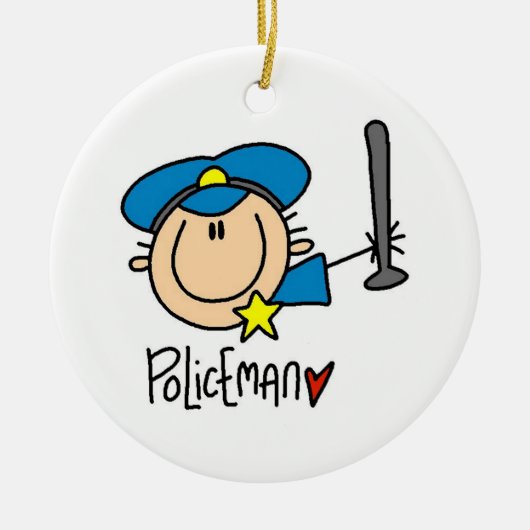 Policeman Occupation Keramisch Ornament (Voorkant)