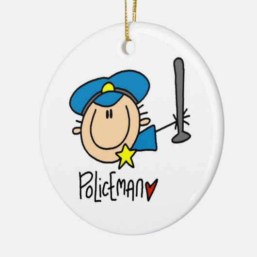 Policeman Occupation Keramisch Ornament (Links)