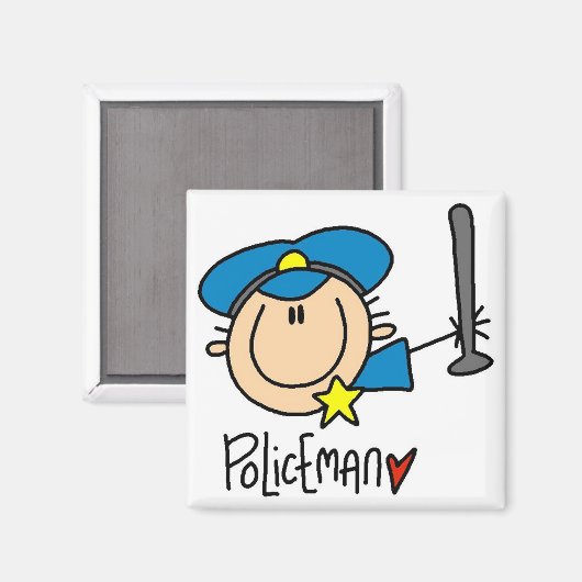 Policeman Occupation Magneet (Voorkant / Achterkant)