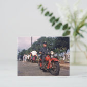 Policeman op de oude Motorfiets 1939 foto Briefkaart (Staand voorkant)