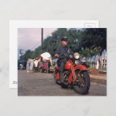 Policeman op de oude Motorfiets 1939 foto Briefkaart (Voorkant / Achterkant)