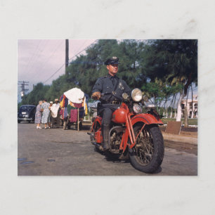 Policeman op de oude Motorfiets 1939 foto Briefkaart