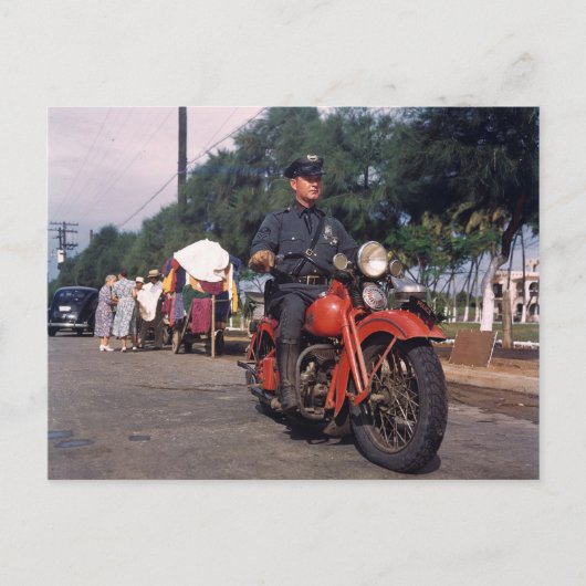Policeman op de oude Motorfiets 1939 foto Briefkaart (Voorkant)
