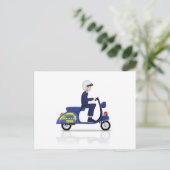 Policeman op scooter briefkaart (Staand voorkant)