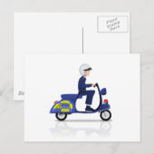 Policeman op scooter briefkaart (Voorkant / Achterkant)