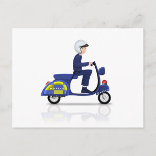 Policeman op scooter briefkaart