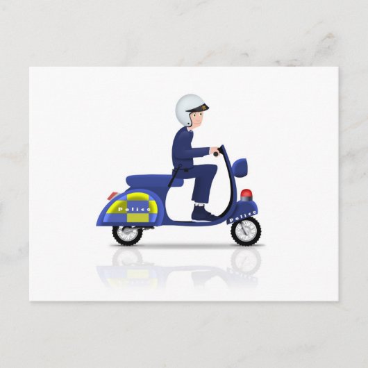 Policeman op scooter briefkaart (Voorkant)