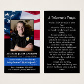 Policeman Prayer Herdenking Memorial Funeral Kaart (Voorkant /achterkant)