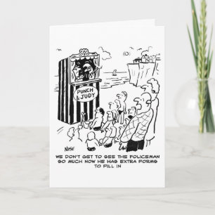 Policeman Punch & Judy - Happy Birthday Card Kaart
