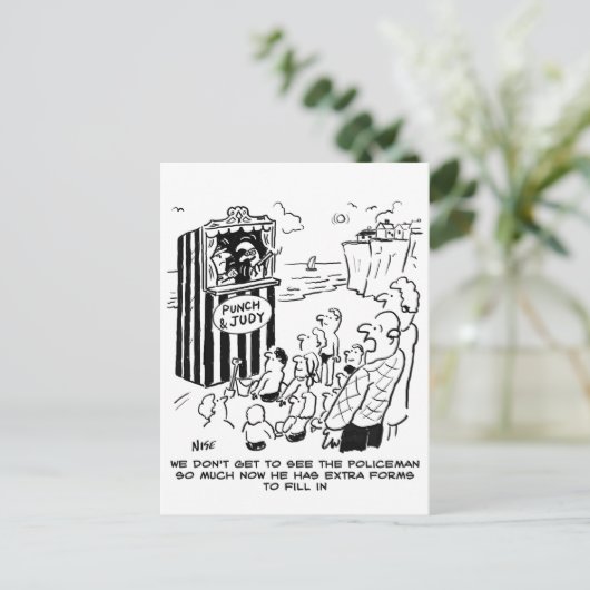 Policeman Punch & Judy Joke Briefkaart (Staand voorkant)
