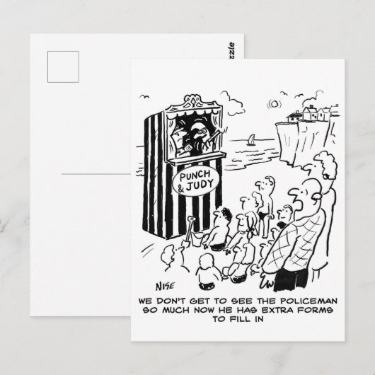 Policeman Punch & Judy Joke Briefkaart (Voorkant / Achterkant)