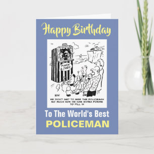Policeman Punch & Judy Joke - Happy Birthday Kaart